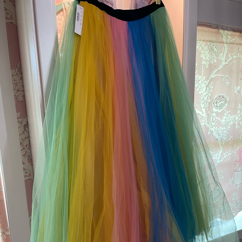 Rainbow tulle j crew skirt